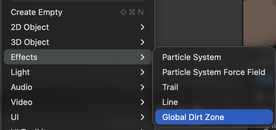 GameObject / Effects / Global Dirt Zone