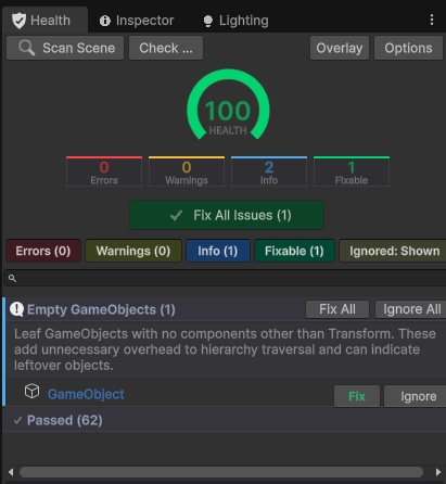 Scene Pilot Pro Health Window