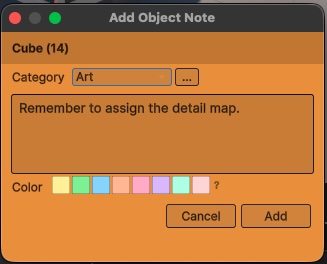 Scene Pilot Pro Object Notes
