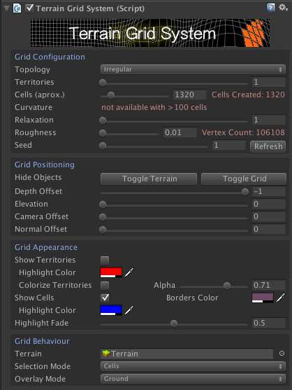 Grid Configuration inspector