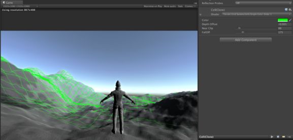 Grid appearance with near clip fade