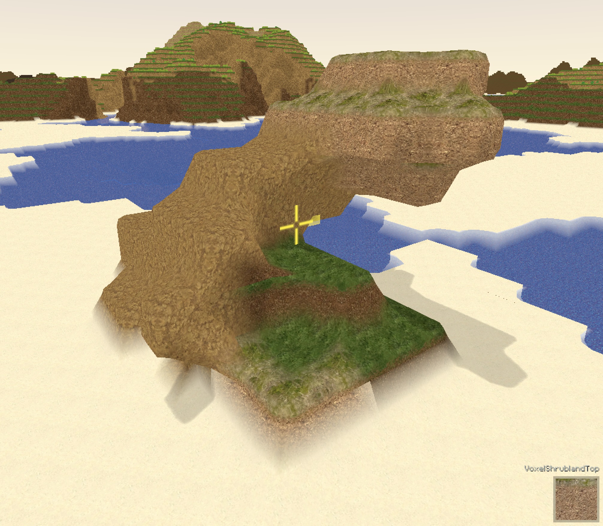 Smooth voxels: rounded terrain with a vegetation top