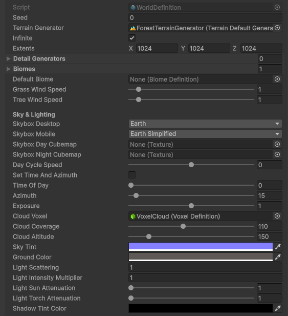 Voxel play environment options 1