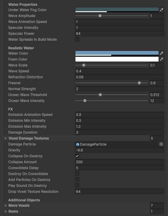 Voxel play environment options 2