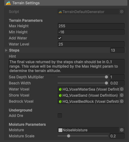 Voxel play environment options 3