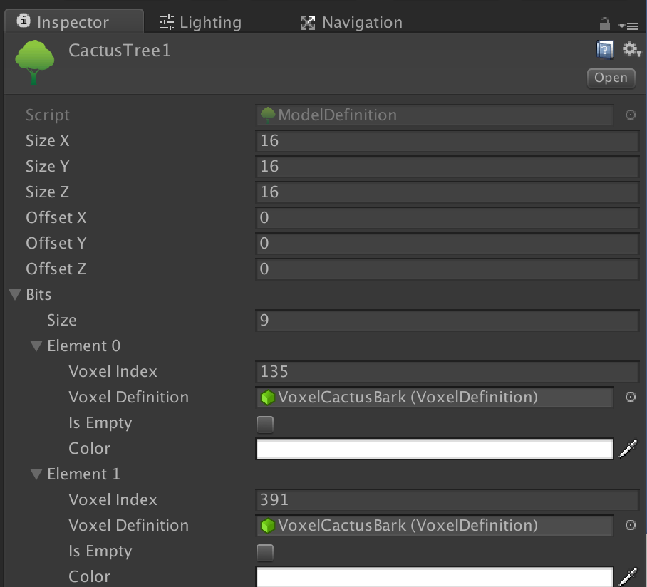 Voxel play model definitions 0