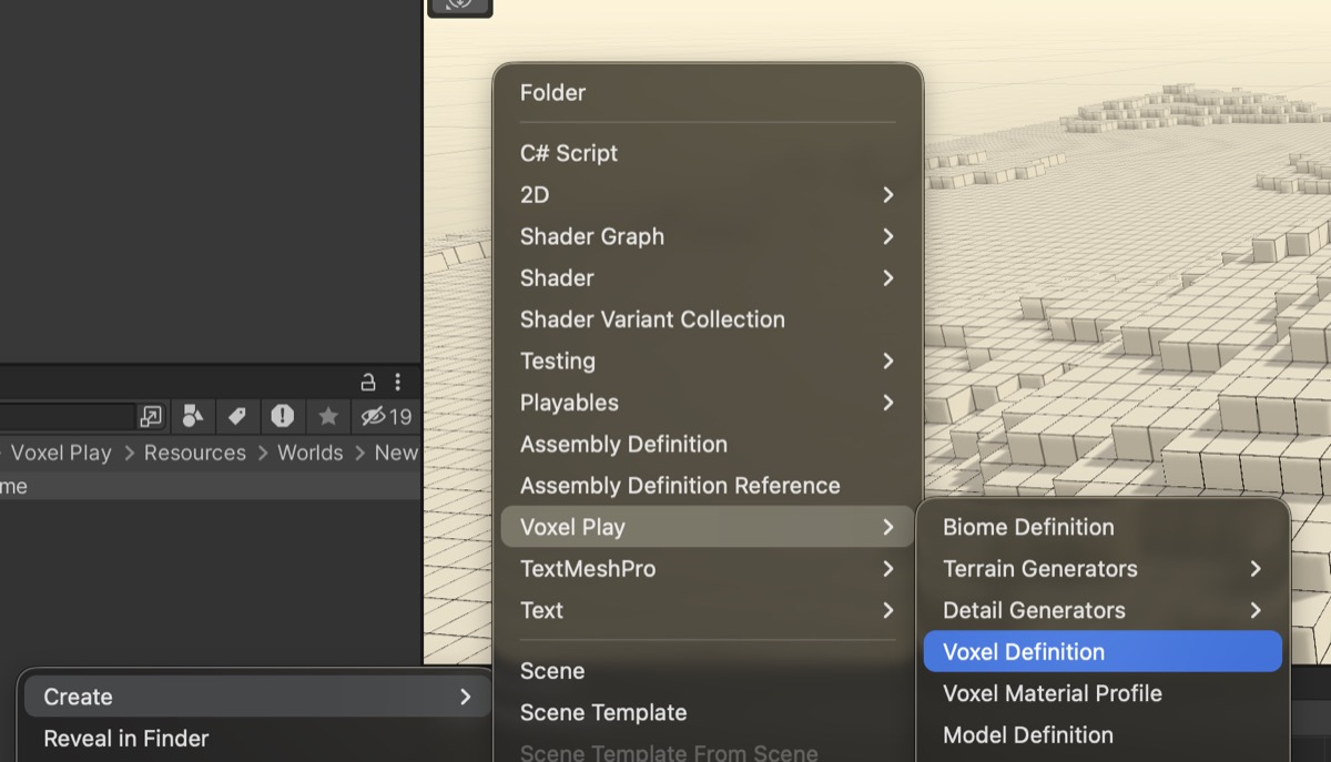 Create menu: Voxel Play, Voxel Definition