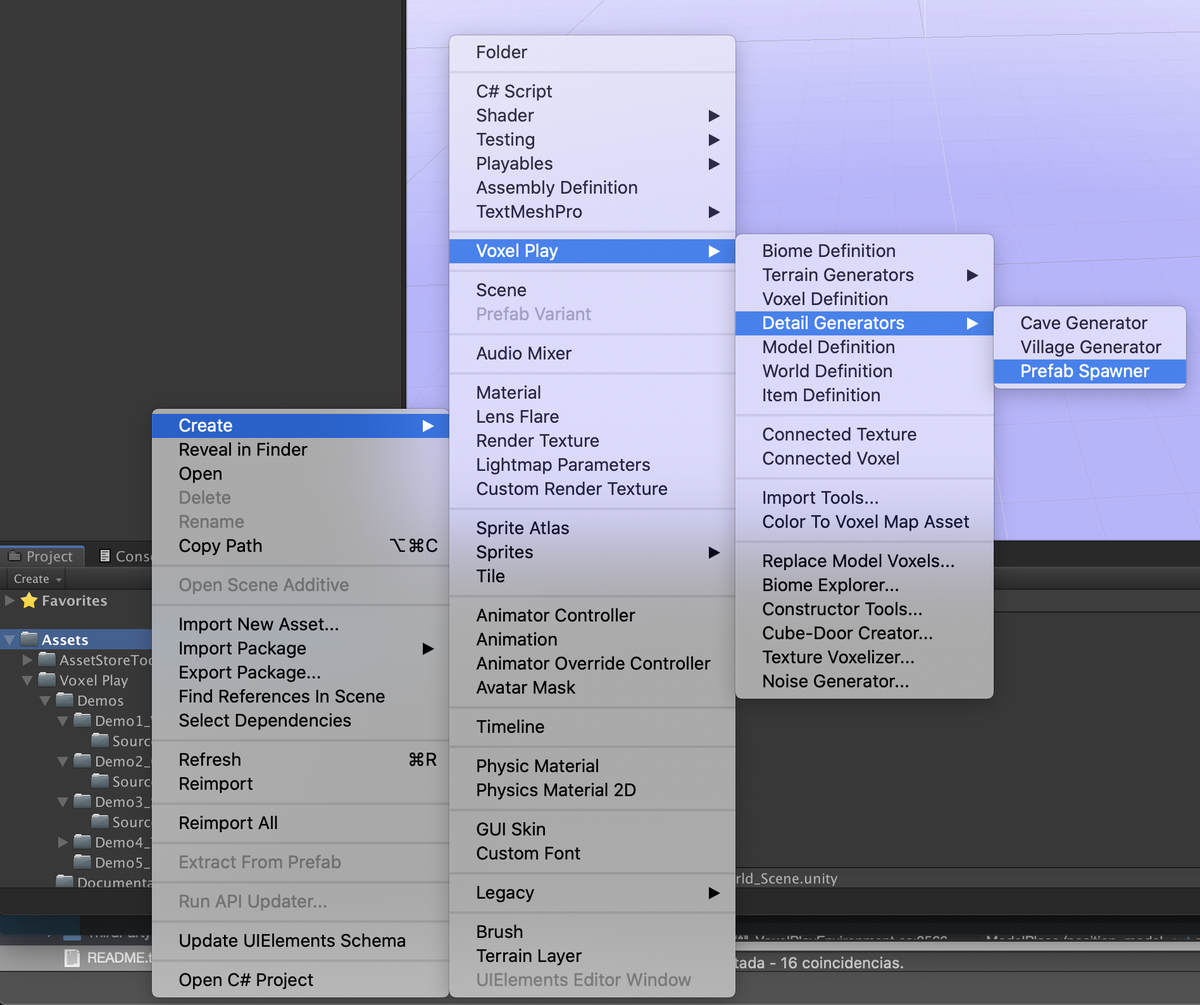 Voxel play spawning prefabs 0