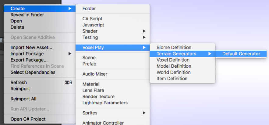 Voxel play terrain generators 2