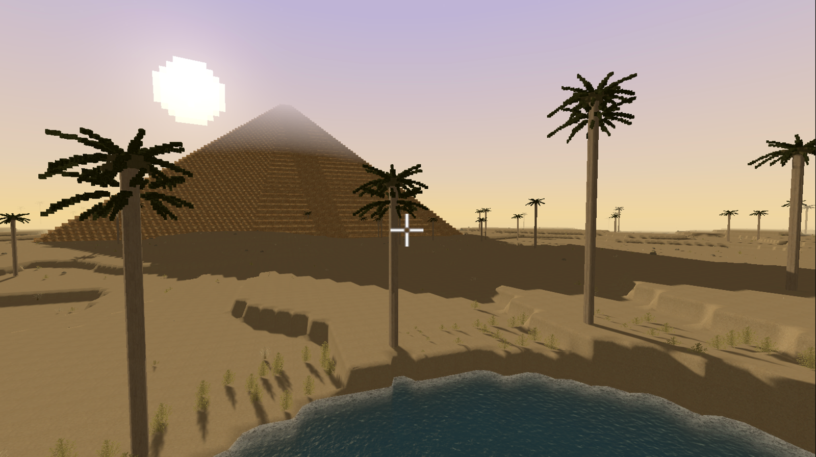 Voxel Pyramid stepped monument in the dunes